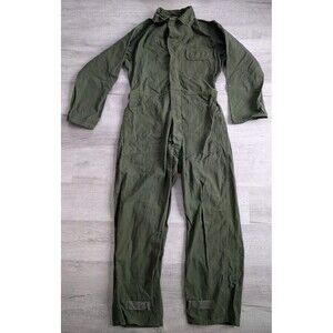 Vintage Military Coveralls Green Type 1 Men's Cotton  Lajas Industries Sz L